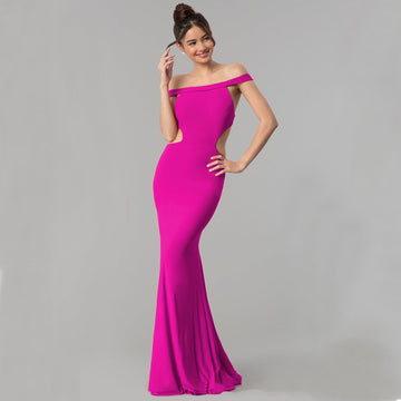 Women's Off Shoulder Maxi Evening Dress ¨C Elegant Formal Gown
